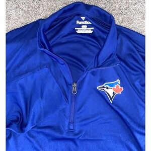 Fanatics Mens 1/4 Zip Jacket Toronto Blue Jays Mens Large MLB Performance